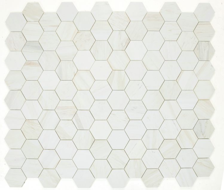 Hexagon Wooden White Honed 4 x 4 12 x 13.75